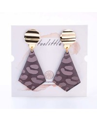 Gold-Plated Dangle Earrings - Plexiglass with Animal Print Gold-Plated Earrings with gold plating and Animal Print plexiglass