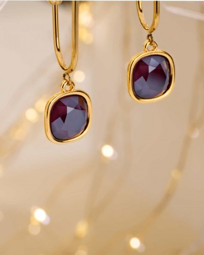 Crystal Collection: Επίχρυσα Κρεμαστά Σκουλαρίκια Crystal Collection: Επίχρυσα Κρεμαστά Σκουλαρίκια