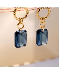 Gold-Plated Earrings with Crystals Dangle Earrings with 24K gold plating and Crystals