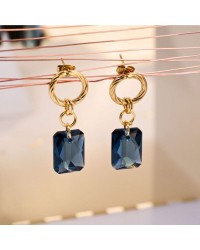 Gold-Plated Earrings with Crystals Dangle Earrings with 24K gold plating and Crystals
