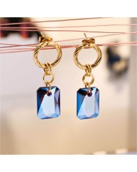 Gold-Plated Earrings with Crystals Dangle Earrings with 24K gold plating and Crystals