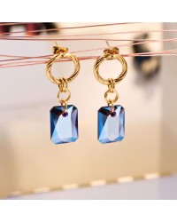Gold-Plated Earrings with Crystals Dangle Earrings with 24K gold plating and Crystals