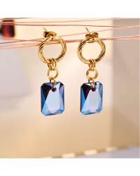 Gold-Plated Earrings with Crystals Dangle Earrings with 24K gold plating and Crystals
