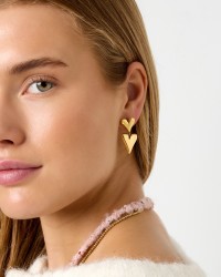 Gold-Plated Earrings - Stainless Steel Earrings made of stainless steel in gold plating