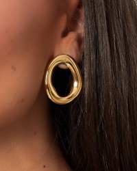 Gold-Plated Earrings - Stainless Steel Earrings made of stainless steel in gold plating