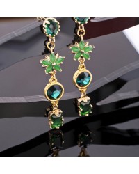 Κρεμαστά Σκουλαρίκια με επίχρυση επιμετάλλωση και κρύσταλλα