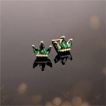 Σκουλαρίκια Κορώνα με Κρύσταλλα Ζιργκόν Σκουλαρίκια Κορώνα με Κρύσταλλα Ζιργκόν