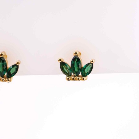 Σκουλαρίκια Κορώνα με Κρύσταλλα Ζιργκόν Σκουλαρίκια Κορώνα με Κρύσταλλα Ζιργκόν