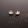 Zircon Crystal Crown Earrings  Crown Earrings with zircon crystals and 24K gold-plating
