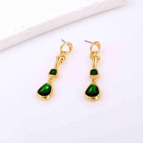Gold-Plated Dangle Earrings with Enamel Dangle Earrings with 24K gold plating and colorful enamel