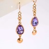 Rose Gold-Plated Earrings with Swarovski Crystals  Dangle Earrings with 24K Rose gold plating and Swarovski Crystals