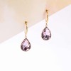 Teardrop Earrings - Gold Plated Steel & Crystals Dangle steel Earrings with 24K gold plating and Crystals