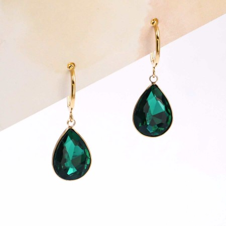 Σκουλαρίκια Σταγόνα - Επιχρυσωμένο Ατσάλι & Κρύσταλλα  Σκουλαρίκια Σταγόνα - Επιχρυσωμένο Ατσάλι & Κρύσταλλα