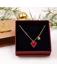 2026 Lucky necklace with Enamelled Heart Lucky necklace in 24K gold plating with Enamelled Heart