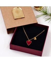2026 Lucky necklace with Enamelled Heart Lucky necklace in 24K gold plating with Enamelled Heart