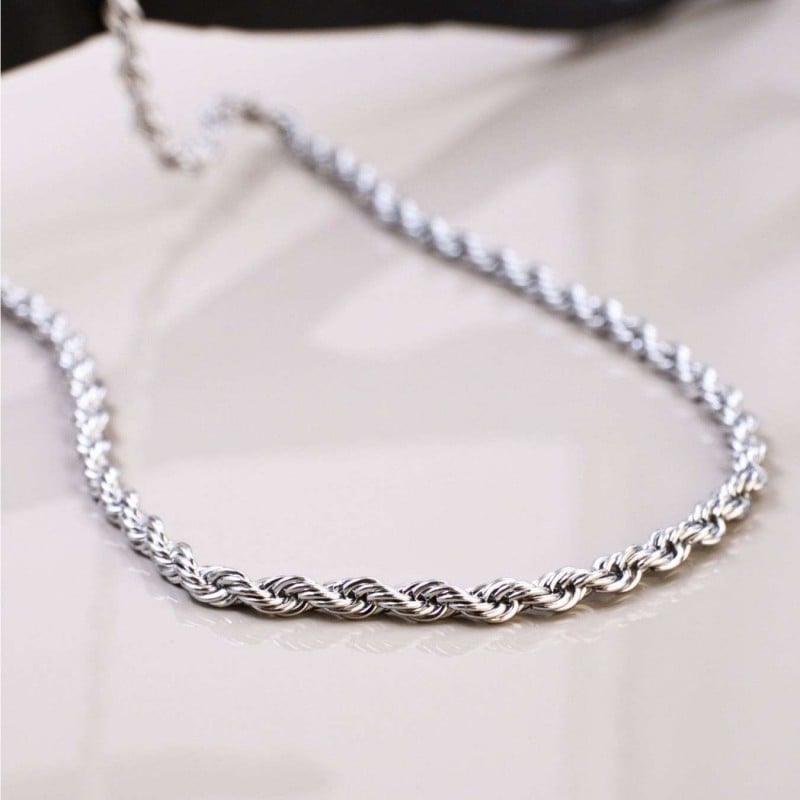 Statement Necklace with Wide Steel Chain Statement Necklace with Wide Chain of stainless steel