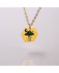 Lucky 2026 Necklace - Handmade of Stainless Steel Handmade short lucky necklace of stainless steel in 24K gold-plating
