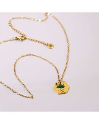 Lucky 2026 Necklace - Handmade of Stainless Steel Handmade short lucky necklace of stainless steel in 24K gold-plating