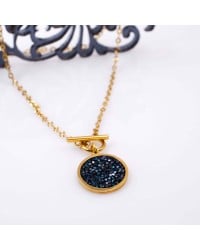 Handmade Necklace - Gold plated Stainless Steel & Swarovski Crystals Handmade Stainless Steel Necklace in 24K Gold plating
