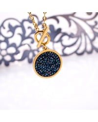Handmade Necklace - Gold plated Stainless Steel & Swarovski Crystals Handmade Stainless Steel Necklace in 24K Gold plating