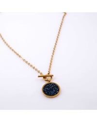 Handmade Necklace - Gold plated Stainless Steel & Swarovski Crystals Handmade Stainless Steel Necklace in 24K Gold plating