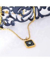 Χειροποίητο Επίχρυσο Μενταγιόν με Σμάλτο Χειροποίητο επίχρυσο κολιέ αλυσίδα με μενταγιόν από σμάλτο