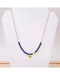 Χειροποίητο Κολιέ με Lapis Lazuli Xειροποίητo κοντό κολιέ σε επίχρυση επιμετάλλωση με λάπις λάζουλι