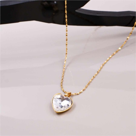 Κολιέ Ανοξείδωτο Ατσάλι - Καρδιά από Φίλντισι Κολιέ Ανοξείδωτο Ατσάλι - Καρδιά από Φίλντισι