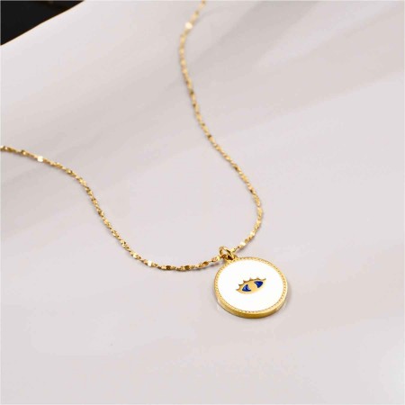 Επίχρυσο Κολιέ Μάτι: Ανοξείδωτο Ατσάλι & Σμάλτο Επίχρυσο Κολιέ Μάτι: Ανοξείδωτο Ατσάλι & Σμάλτο