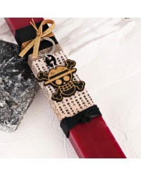 Χειροποίητη λαμπάδα με μπρελόκ One Piece Χειροποίητη πασχαλινή λαμπάδα με μπρελόκ One Piece
