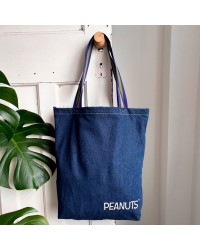 Τσάντα Snoopy Tote | Peanuts In Bloom Τσάντα Tote από ανθεκτικό τζιν με τον Snoopy και λουλούδια