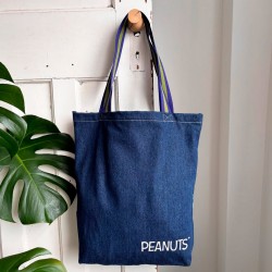 Τσάντα Tote από ανθεκτικό τζιν με τον Snoopy και λουλούδια