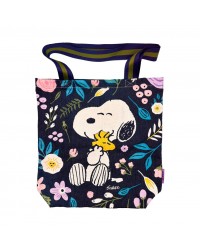 Τσάντα Snoopy Tote | Peanuts In Bloom Τσάντα Tote από ανθεκτικό τζιν με τον Snoopy και λουλούδια