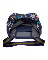 Τσάντα Snoopy Tote | Peanuts In Bloom Τσάντα Tote από ανθεκτικό τζιν με τον Snoopy και λουλούδια