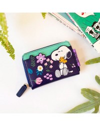 Πορτοφόλι Snoopy In Bloom | Σειρά Peanuts Πορτοφόλι με φερμουάρ με σχέδιο Snoopy και λουλούδια