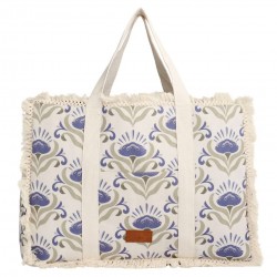 Beach bag Achilleas made of thick cotton canvas with geometric pattern print