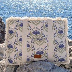 Beach bag Achilleas made of thick cotton canvas with geometric pattern print