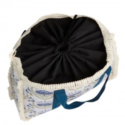 Beach bag Achilleas made of thick cotton canvas with geometric pattern print