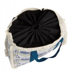 Achivades beach bag made of thick canvas with geometric pattern print