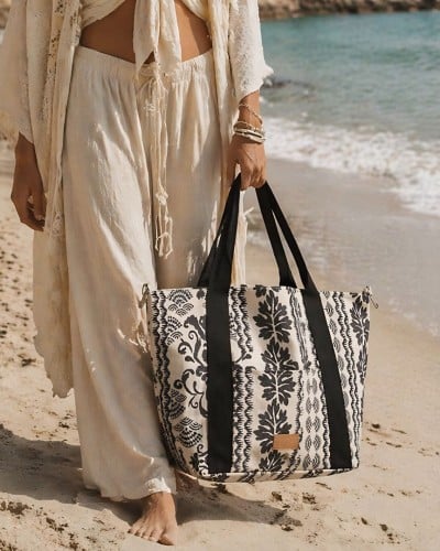 Τσάντα παραλίας | Black & White - Ethnic Pattern