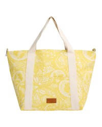 Yellow Paisley Bloom Βeach Βag made of canvas with boho pattern print Yellow Paisley Bloom Βeach Βag made of thick canvas with boho pattern print