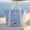 Τσάντα θαλάσσης Achilleas από βαμβακερό καμβά με boho γεωμετρικό μοτίβο Τσάντα θαλάσσης Achilleas από βαμβακερό καμβά με boho γεωμετρικό μοτίβο