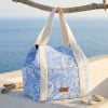 Τσάντα θαλάσσης Achilleas από βαμβακερό καμβά με boho γεωμετρικό μοτίβο Τσάντα θαλάσσης Achilleas από βαμβακερό καμβά με boho γεωμετρικό μοτίβο