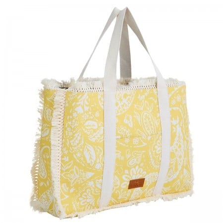 Τσάντα θαλάσσης με κρόσια Yellow Paisley Bloom Τσάντα θαλάσσης με κρόσια Yellow Paisley Bloom