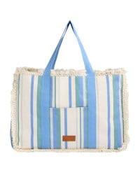 Τσάντα θαλάσσης Achilleas από βαμβακερό καμβά με boho γεωμετρικό μοτίβο Τσάντα θαλάσσης Achilleas από βαμβακερό καμβά με boho γεωμετρικό μοτίβο