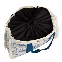 Τσάντα θαλάσσης Achilleas από βαμβακερό καμβά με boho γεωμετρικό μοτίβο 
