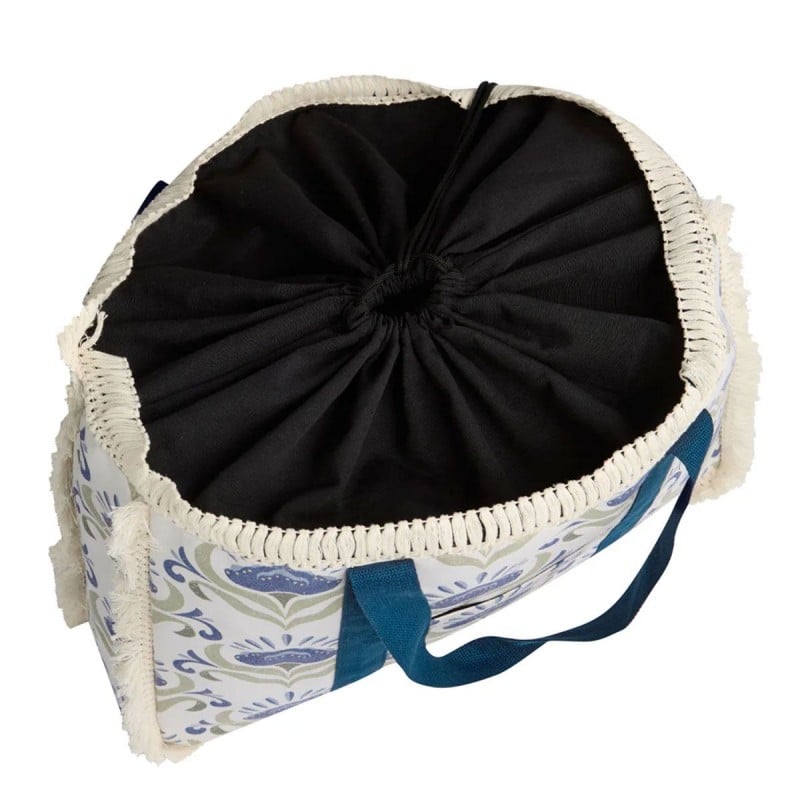 Τσάντα θαλάσσης Achilleas από βαμβακερό καμβά με boho γεωμετρικό μοτίβο Τσάντα θαλάσσης Achilleas από βαμβακερό καμβά με boho γεωμετρικό μοτίβο