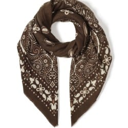 Large Ethnic Paisley Scarf | Coffee Brown Large Ethnic Paisley Scarf | Coffee Brown 110cm x 110cm