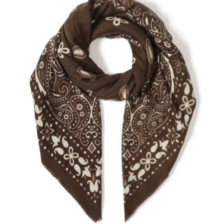 Μεγάλο Ethnic Φουλάρι με Paisley Σχέδιο | Coffee Brown