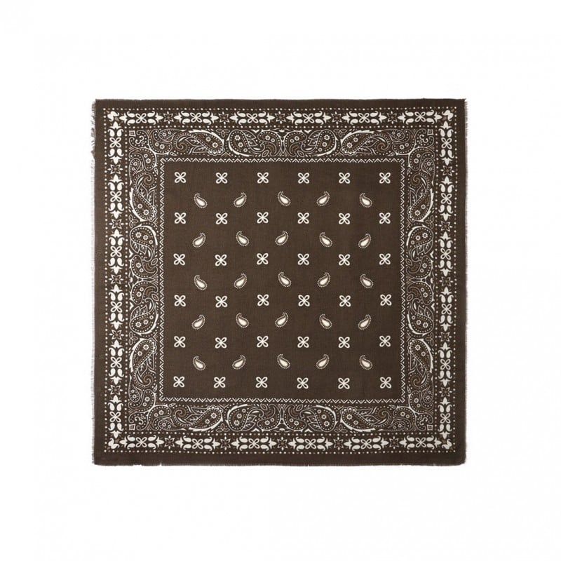 Large Ethnic Paisley Scarf | Coffee Brown Large Ethnic Paisley Scarf | Coffee Brown 110cm x 110cm